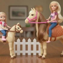 poupée-barbie-et-sa-fille-avec-chevaux-4