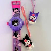 montre-kuromi-avec-projecteur-d’images-et-2-figurines-kuromi